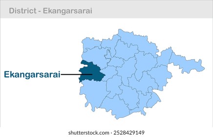 Ekangarsarai sub-district map, Nalanda District, Bihar State, Republic of India, Government of Bihar, Indian territory, Eastern India, politics, village, tourism