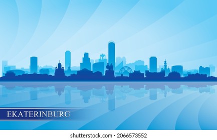 Ekaterinburg city skyline silhouette background, vector illustration