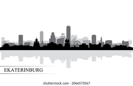 Ekaterinburg city skyline silhouette background, vector illustration