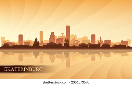 Ekaterinburg city skyline silhouette background, vector illustration