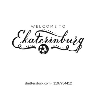 Ekaterinburg handwritten lettering inscription. Logo design. Vector illustration.
