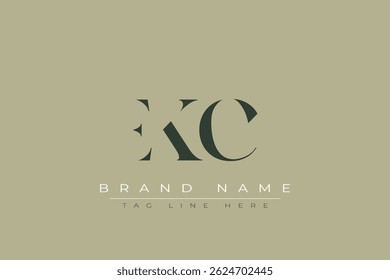 EKC abstract letter logo design. This logo is designed by three abstract letters.