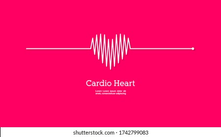 EKG design with heart symbol on red background