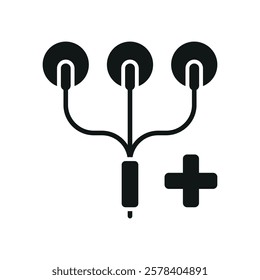 EKG electrodes icon designed with a clean and professional look, ideal for cardiology apps, medical dashboards, and health-related infographics