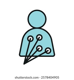 EKG electrodes icon designed with a clean and professional look, ideal for cardiology apps, medical dashboards, and health-related infographics