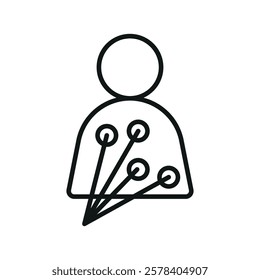 EKG electrodes icon designed with a clean and professional look, ideal for cardiology apps, medical dashboards, and health-related infographics