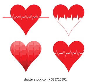 Ekg hearts collection