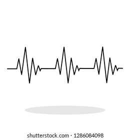 EKG icon in flat style. Heart beat / Life symbol for your web site design, logo, app, UI Vector EPS 10.