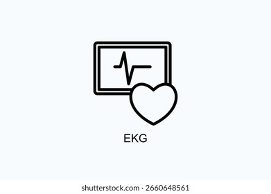 EKG-Symbol oder Logo, einzelne Vektorgrafik