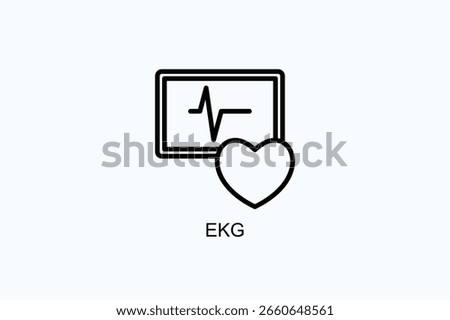 Ekg Icon Or Logo Isolated Vector Illustration