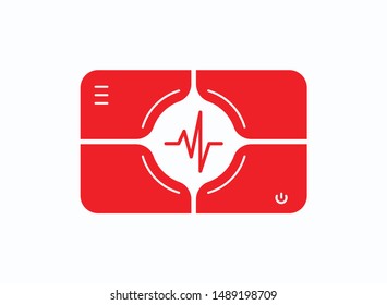 EKG icon, medical flat interface vector design. Great for mobile app, web design, print materials, etc.