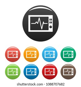 Ekg icon. Simple illustration of ekg vector icons set color isolated on white