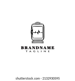 ekg machine cartoon logo template icon design black modern isolated vector illustration