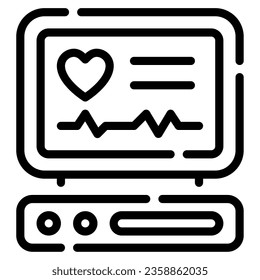 EKG Machine Icon illustration, for web, app, infographic, etc