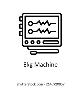 Ekg Machine Vector Outline Icon For Web Isolated On White Background EPS 10 File