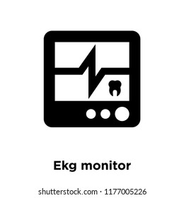 Ekg monitor icon vector isolated on white background, logo concept of Ekg monitor sign on transparent background, filled black symbol