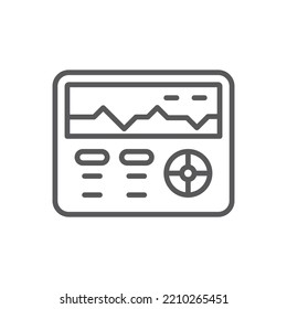 Ekg Monitor Line Icon. Linear Style Sign For Mobile Concept And Web Design.