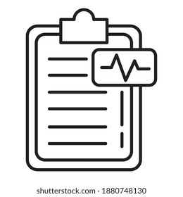 ekg pulse with checklist line style vector illustration design