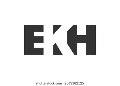 EKH logo design. Initial letter E K H bold font style for tech startups, consulting, corporate branding. Creative company name, headlines typography identity, trendy logotype. Vector illustration.