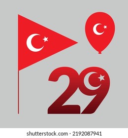 Ekim bayrami, icons vector style