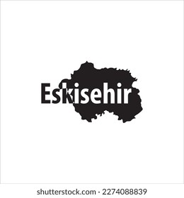Ekisehir map and black lettering design on white background