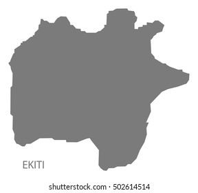 Ekiti Nigeria Map grey