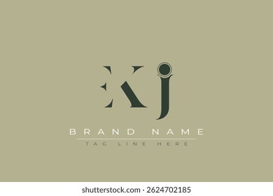 EKJ abstract letter logo design. This logo is designed by three abstract letters.