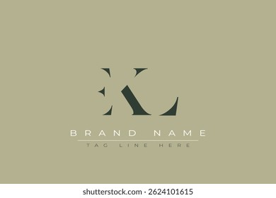 EKL abstract letter logo design. This logo is designed by three abstract letters.