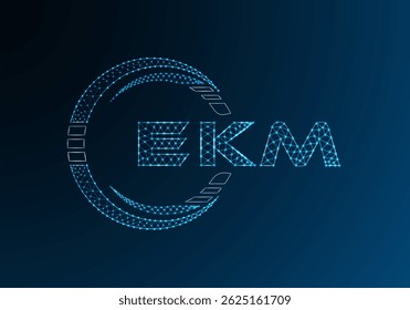 EKM baixo poli letra logotipo vetor design. EKM menor design de logotipo poli. Logotipo poli baixo.