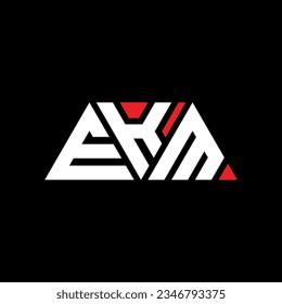 EKM Dreiecksbuchstaben Logo Design mit Dreiecksform. EKM Triangle Logo Design Monogramm. EKM Dreieck-Vektorlogo-Vorlage mit roter Farbe. EKM dreieckiges Logo Einfach, elegant und luxuriös.