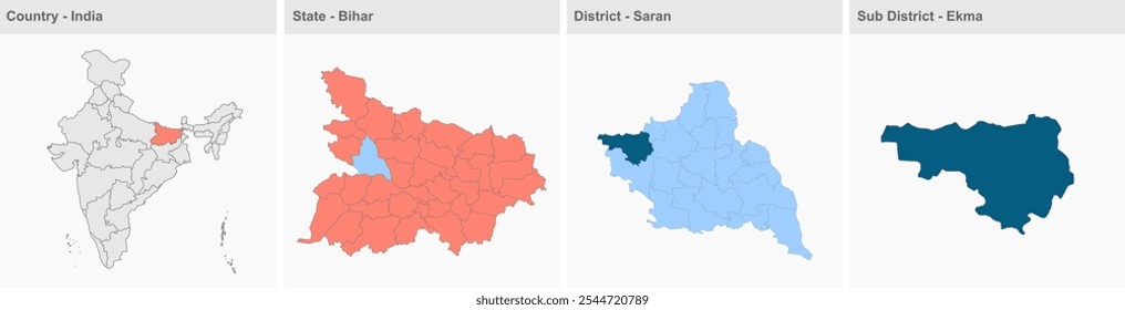 Ekma map (District Saran, State Bihar, Republic of India) ,Saran District, Bihar State, Republic of India, Government of Bihar, Indian territory, Eastern India, politics, village, tourism