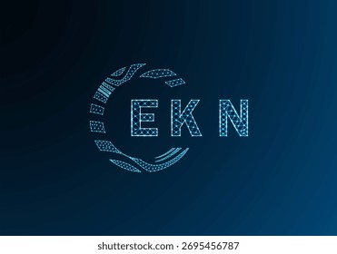 EKN Low-Poly-Buchstaben-Logo, Vektordesign. EKN Logodesign mit niedrigem Poly. EKN einzigartiges Low-Poly-Logo-Design.