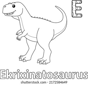 Ekrixinatosaurus Alphabet ABC Coloring Page E