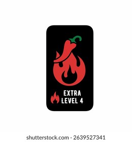 Ekstra Chili Pepper Level 4 Spicy Heat Badge
