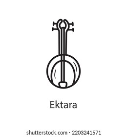 Ektara Outline Icon Design illustration. Music Symbol on White background EPS 10 File