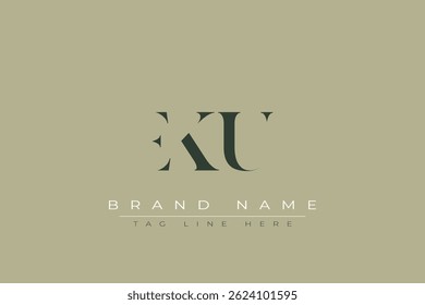 EKU abstract letter logo design. This logo is designed by three abstract letters.