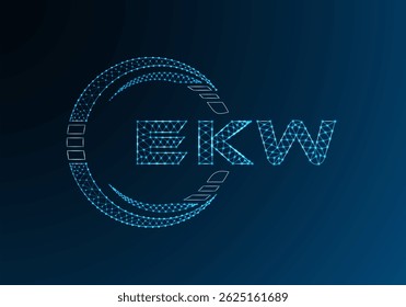 Diseño de Vector de logotipo de letra polivinílica baja EKW. Diseño de logotipo de poliéster inferior de EKW. Logotipo de poliéster bajo.