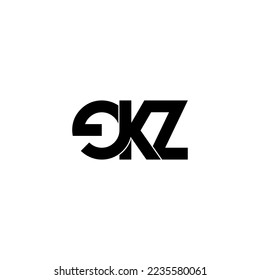 ekz lettering initial monogram logo design