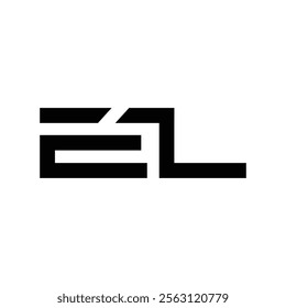 el abstract alphabet font initial simple vector logo design