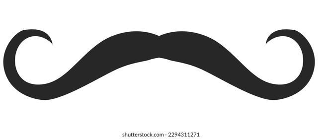 El Bandito Moustache Beard style men illustration Facial hair mustache. Vector black male Fashion template flat barber collection set. Stylish hairstyle isolated outline on white background.