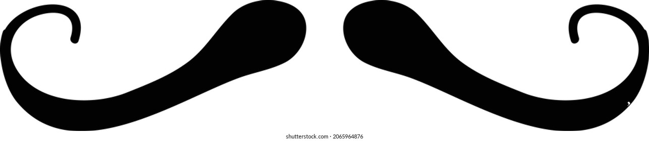 El bandito style black mustache editable illustration icon