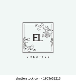 EL Beauty vector initial logo art, handwriting logo of initial signature, wedding, fashion, jewerly, boutique, floral and botanical with creative template for any company or business.