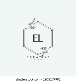 EL Beauty vector initial logo art, handwriting logo of initial signature, wedding, fashion, jewerly, boutique, floral and botanical with creative template for any company or business.