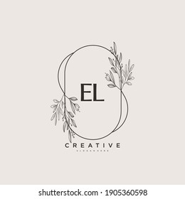 EL Beauty Vektor erste Logo-Kunst, handschriftlich Logo der ersten Signatur, Hochzeit, Mode, Jewerly, Boutique, Blumen und botanisch mit kreativen Vorlage für jedes Unternehmen oder Unternehmen.