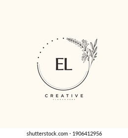EL Beauty vector initial logo art, handwriting logo of initial signature, wedding, fashion, jewerly, boutique, floral and botanical with creative template for any company or business.