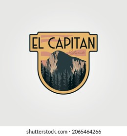 el capitan yosemite logo patch travel vector illustration design, yosemite national park emblem design