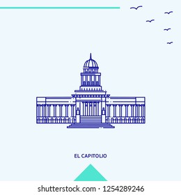 EL CAPITOLIO skyline vector illustration