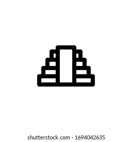 El Castillo Chichen Itza Mexico Landmark Outline Icon Vector Illustration
