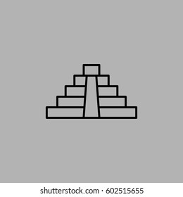 El Castillo pyramid in flat icon for apps and websites