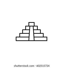 El Castillo pyramid in flat icon for apps and websites
